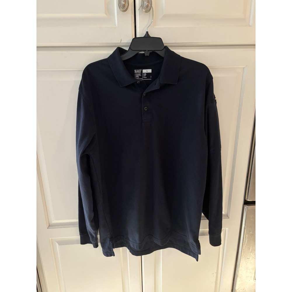 5.11 Tactical Mens Long Sleeve Polo Shirt Size L‎ black Breathable